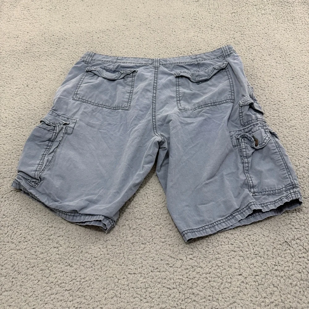 Iron Co Mens Cargo Shorts Blue Size 36 Relaxed Fit Cotton Utility Workwear